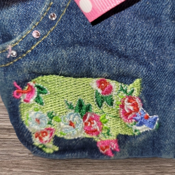 GIRLS DENIM PIG PURSE - Picture 4 of 9